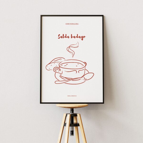 lámina cocina vasca sopa minimalista ilustración